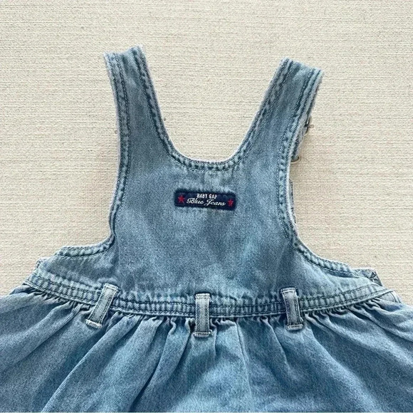 Vintage Baby Gap Denim Jumper Overall Dress Size 6-12 Months - Picture 5 of 6